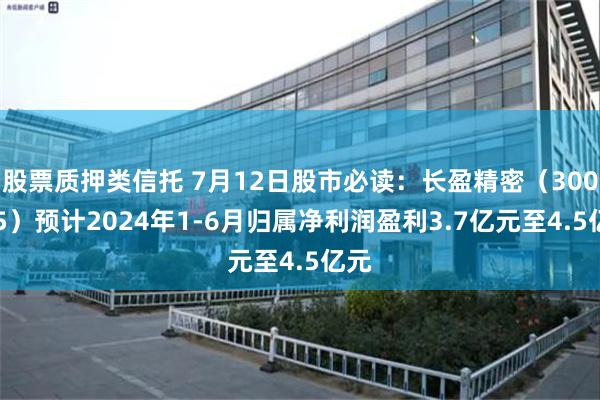 股票质押类信托 7月12日股市必读：长盈精密（300115）预计2024年1-6月归属净利润盈利3.7亿元至4.5亿元