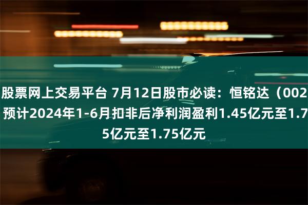 股票网上交易平台 7月12日股市必读：恒铭达（002947）预计2024年1-6月扣非后净利润盈利1.45亿元至1.75亿元