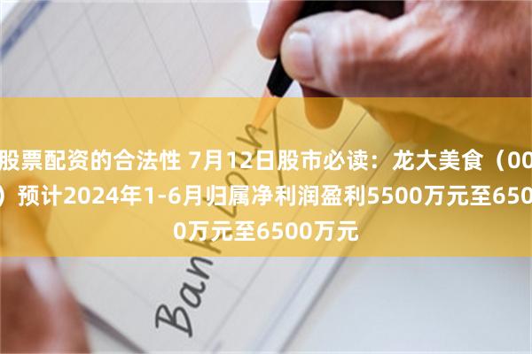 股票配资的合法性 7月12日股市必读：龙大美食（002726）预计2024年1-6月归属净利润盈利5500万元至6500万元