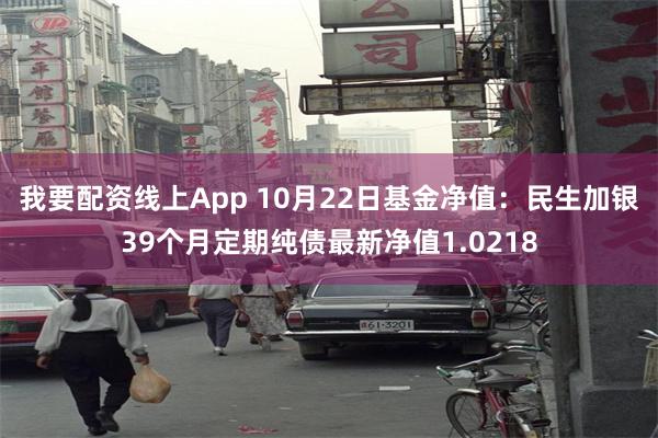 我要配资线上App 10月22日基金净值：民生加银39个月定期纯债最新净值1.0218